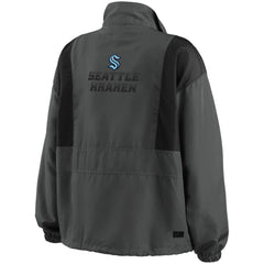 NHL Seattle Kraken WEAR by Erin Andrews Women's Popover Packable Half-Zip Jacket - Charcoal