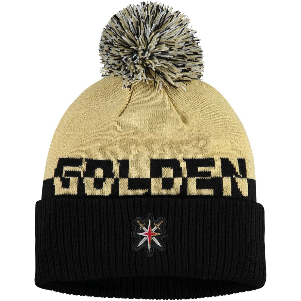 NHL Vegas Golden Knights adidas COLD.RDY Cuffed Knit Hat with Pom - Gold/Black