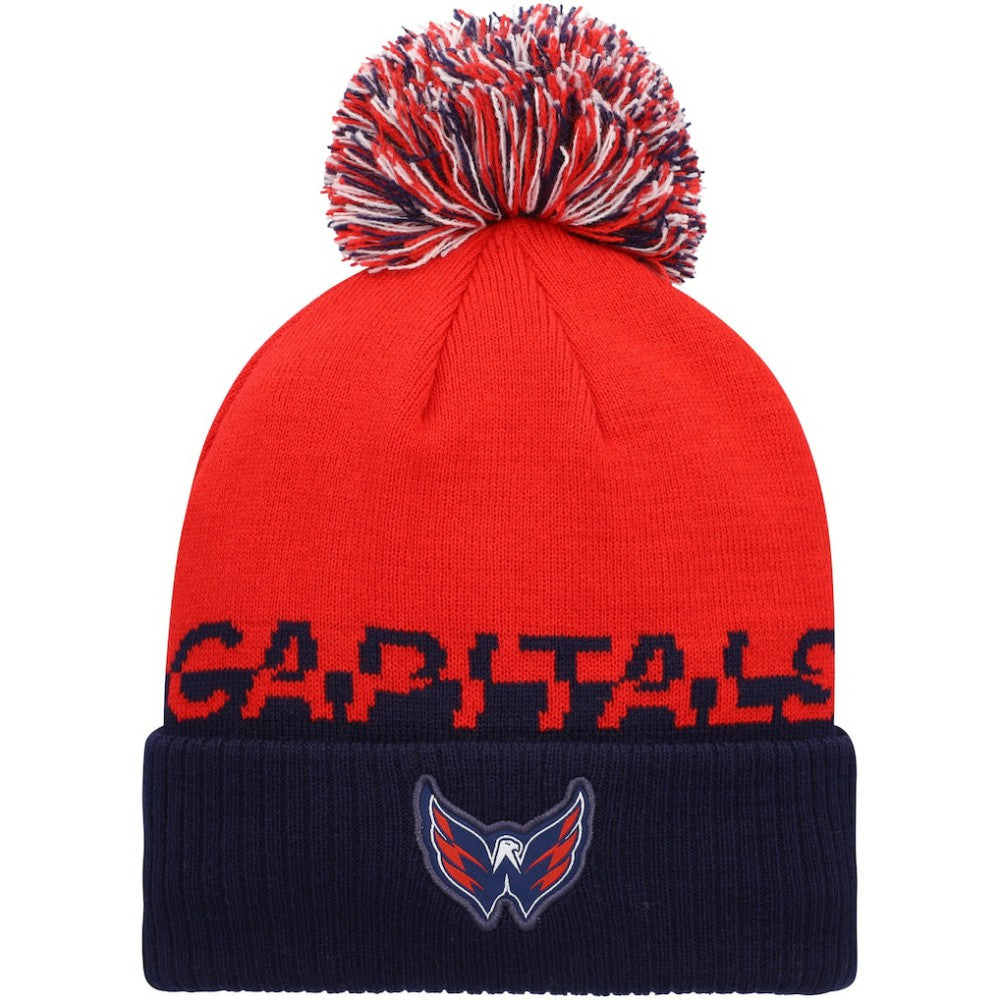 NHL Washington Capitals adidas COLD.RDY Cuffed Knit Hat with Pom - Red/Navy