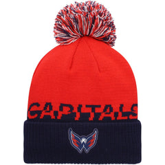 NHL Washington Capitals adidas COLD.RDY Cuffed Knit Hat with Pom - Red/Navy