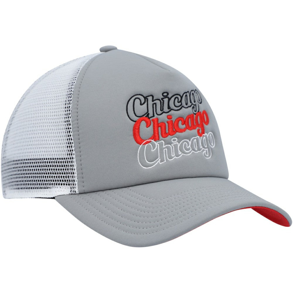 NHL Chicago Blackhawks adidas Women's Foam Trucker Snapback Hat - Gray/White