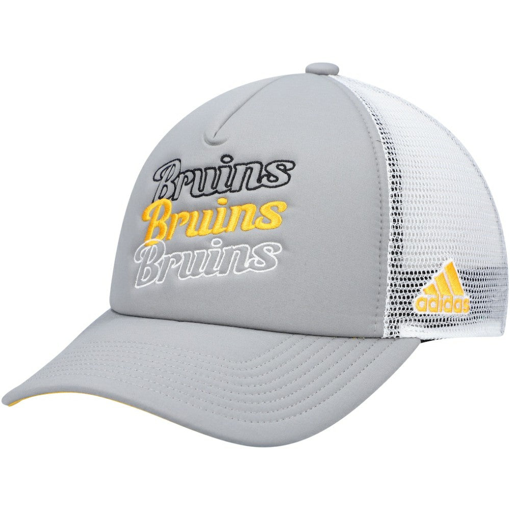 NHL Boston Bruins adidas Women's Foam Trucker Snapback Hat - Gray/White