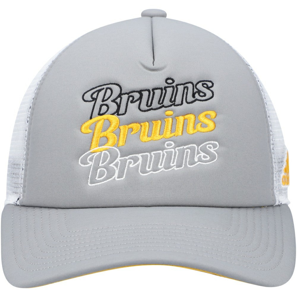 NHL Boston Bruins adidas Women's Foam Trucker Snapback Hat - Gray/White