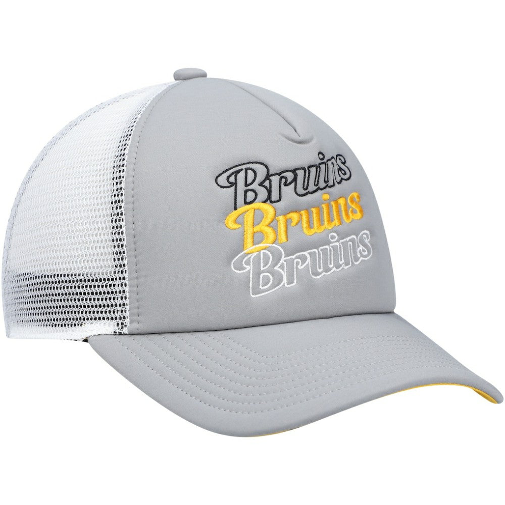 NHL Boston Bruins adidas Women's Foam Trucker Snapback Hat - Gray/White
