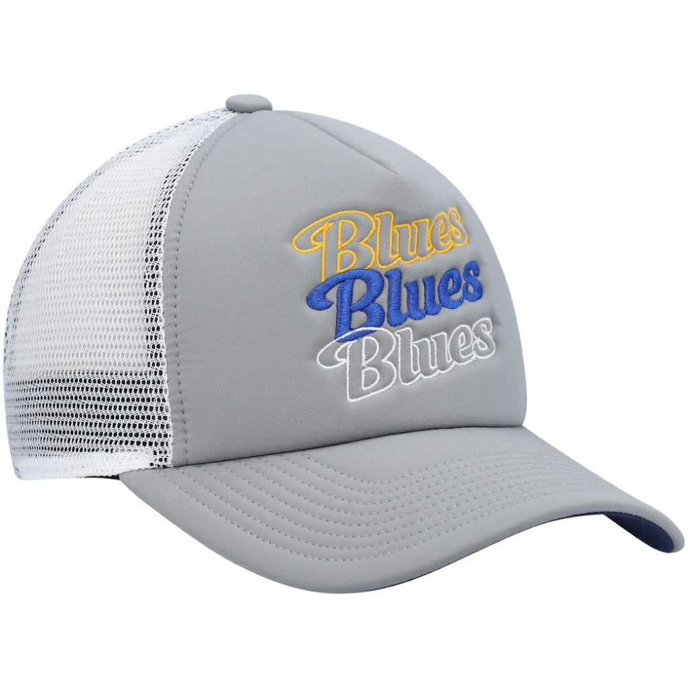 NHL St. Louis Blues adidas Women's Foam Trucker Snapback Hat - Gray/White