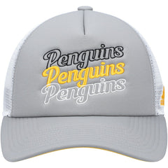 NHL Pittsburgh Penguins adidas Women's Foam Trucker Snapback Hat - Gray/White