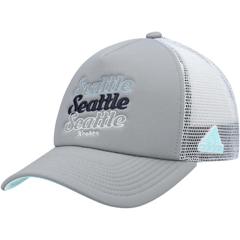 NHL Seattle Kraken adidas Women's Foam Trucker Snapback Hat - Gray/White