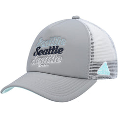 NHL Seattle Kraken adidas Women's Foam Trucker Snapback Hat - Gray/White