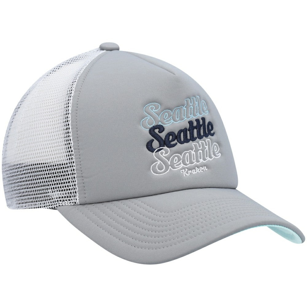 NHL Seattle Kraken adidas Women's Foam Trucker Snapback Hat - Gray/White