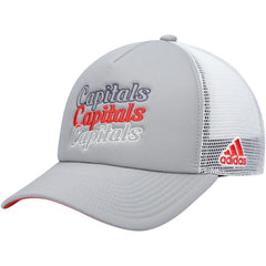 NHL Washington Capitals adidas Women's Foam Trucker Snapback Hat - Gray/White