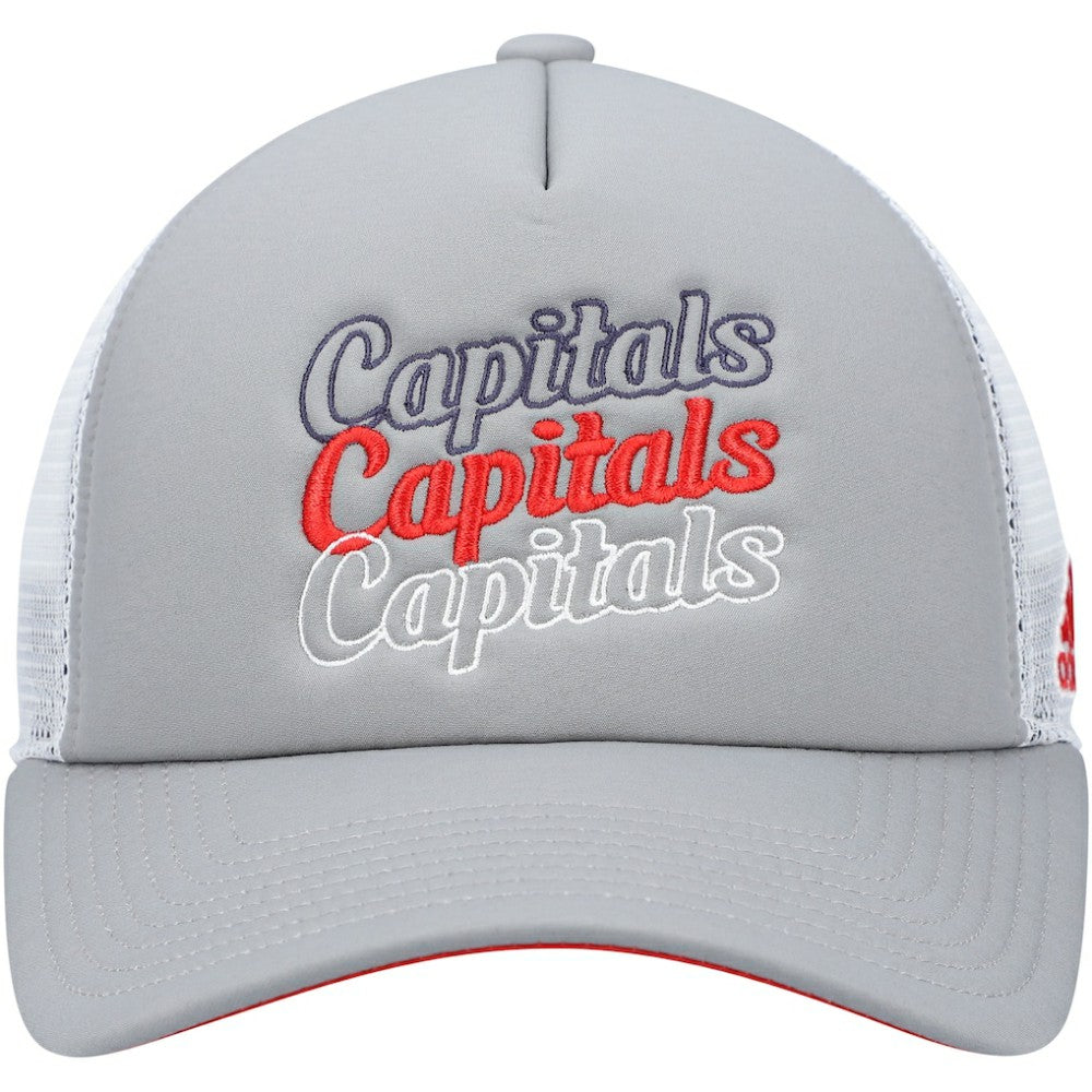 NHL Washington Capitals adidas Women's Foam Trucker Snapback Hat - Gray/White