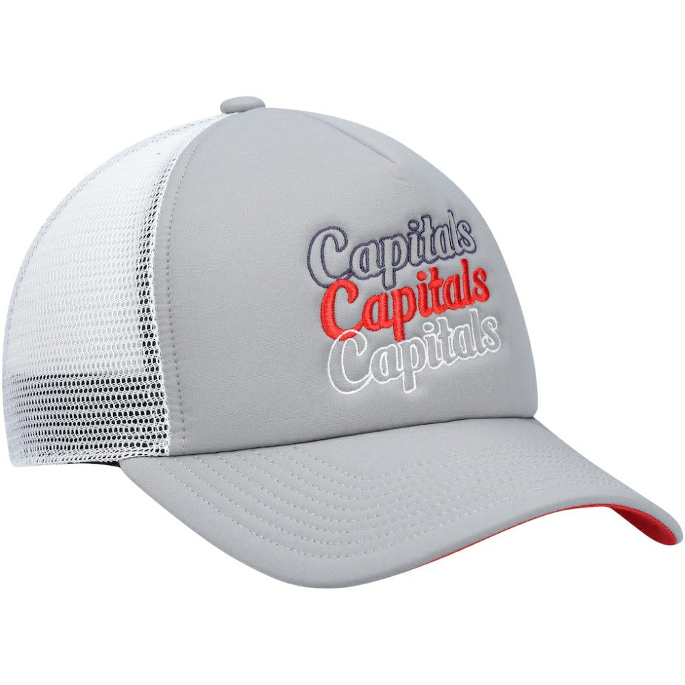NHL Washington Capitals adidas Women's Foam Trucker Snapback Hat - Gray/White