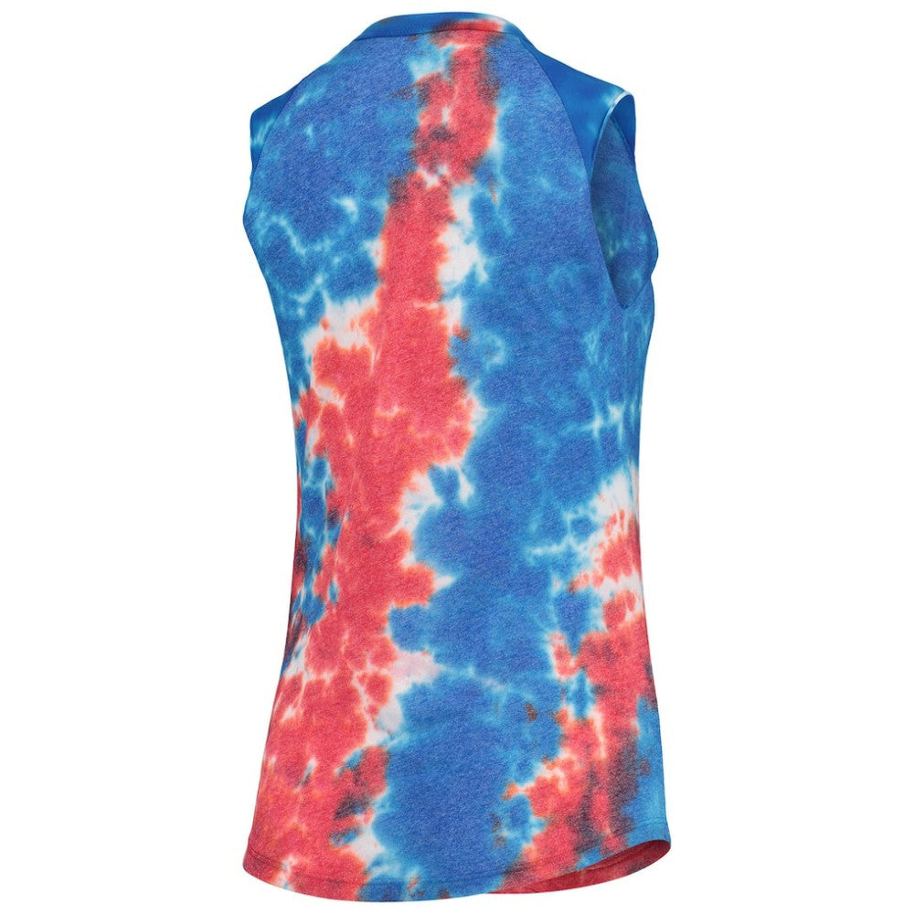 San Francisco Giants Majestic Threads Women's Tie-Dye Tri-Blend Muscle Tank Top - Red/Blue Tanks