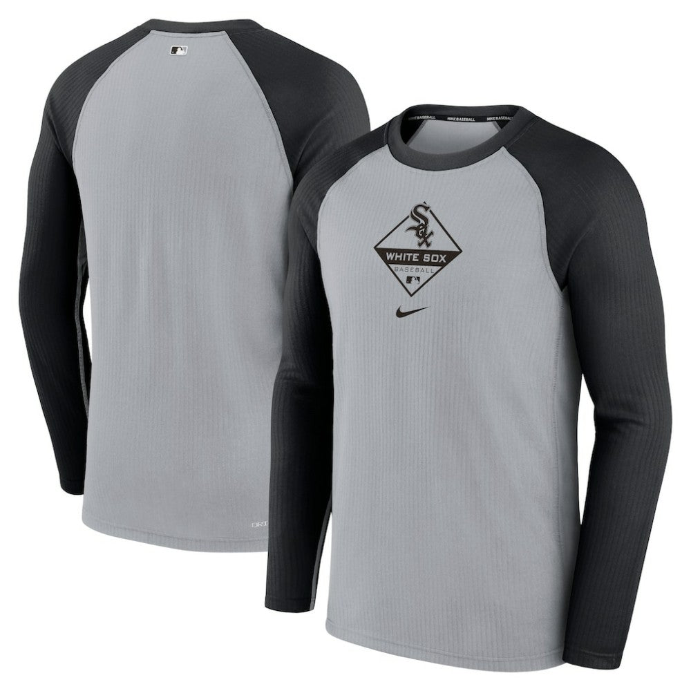 Chicago White Sox Nike Game Authentic Collection Performance Raglan Long Sleeve T-Shirt - Gray/Black T-shirts