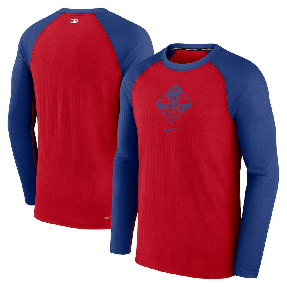 Chicago Cubs Nike Game Authentic Collection Performance Raglan Long Sleeve T-Shirt - Red/Royal T-shirts