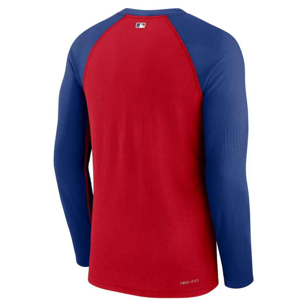 Chicago Cubs Nike Game Authentic Collection Performance Raglan Long Sleeve T-Shirt - Red/Royal T-shirts