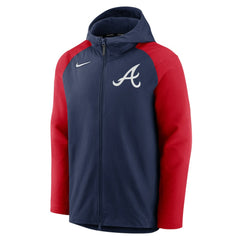 Atlanta Braves Nike Authentic Collection Performance Raglan Full-Zip Hoodie - Navy/Red Hoodies