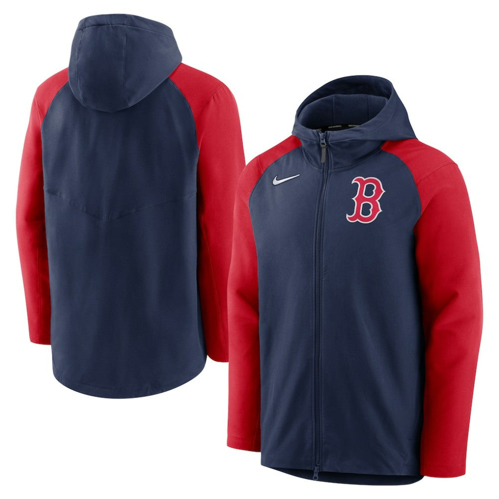 Boston Red Sox Nike Authentic Collection Performance Raglan Full-Zip Hoodie - Navy/Red Hoodies