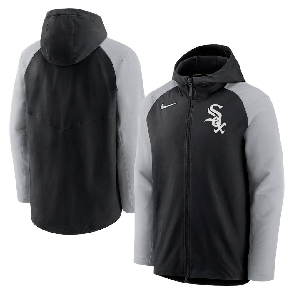 Chicago White Sox Nike Authentic Collection Performance Raglan Full-Zip Hoodie - Black/Gray Hoodies