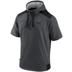 Athletics Nike Authentic Collection Dry Flux Performance Quarter-Zip Short Sleeve Hoodie - Heathered Charcoal/Black Hoodies