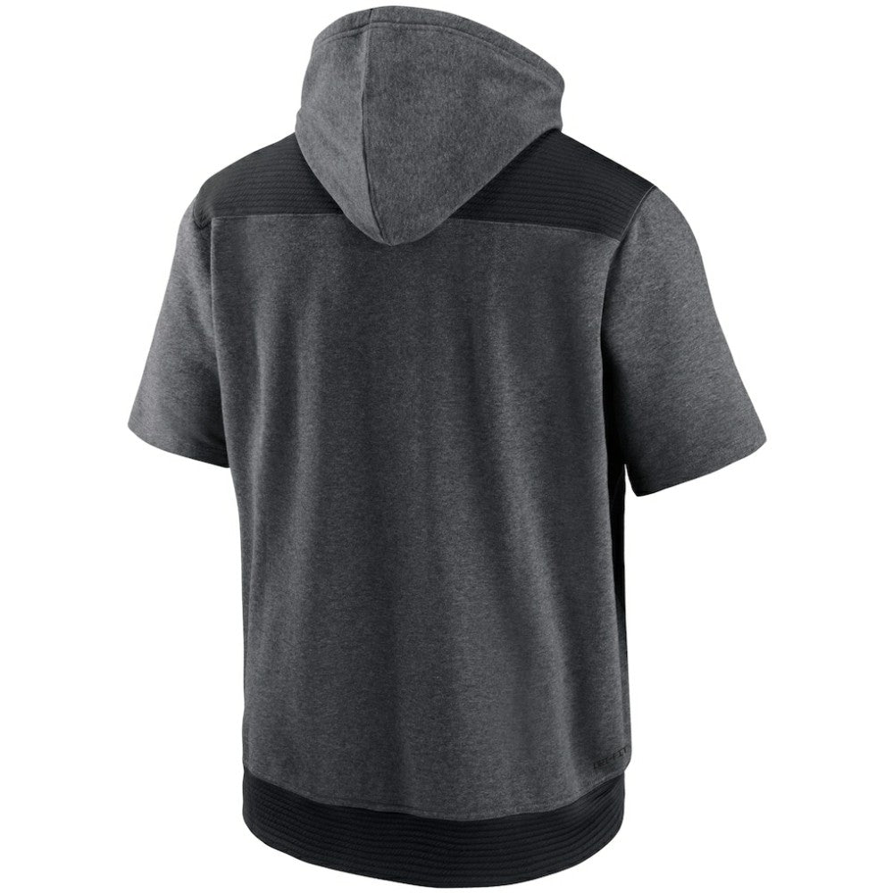 Athletics Nike Authentic Collection Dry Flux Performance Quarter-Zip Short Sleeve Hoodie - Heathered Charcoal/Black Hoodies