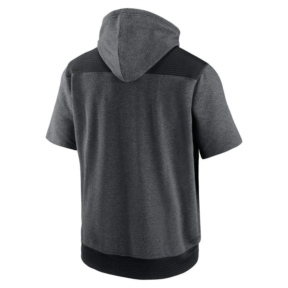 Kansas City Royals Nike Authentic Collection Dry Flux Performance Quarter-Zip Short Sleeve Hoodie - Heathered Charcoal/Black Hoodies