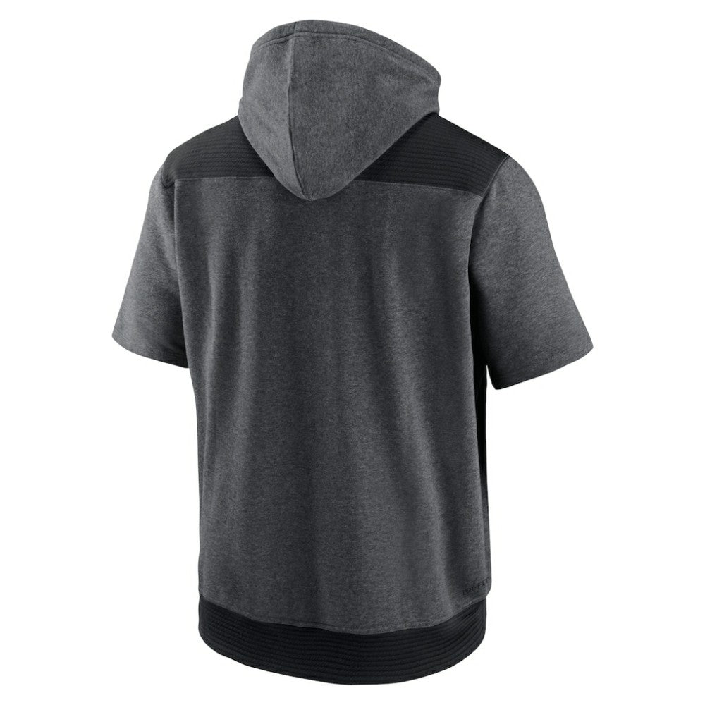 Washington Nationals Nike Authentic Collection Dry Flux Performance Quarter-Zip Short Sleeve Hoodie - Heathered Charcoal/Black Hoodies
