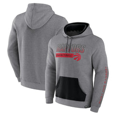 Toronto Raptors Off The Bench Color Block Pullover Hoodie Heathered Gray