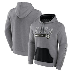 Brooklyn Nets Off The Bench Color Block Pullover Hoodie Heathered Gray