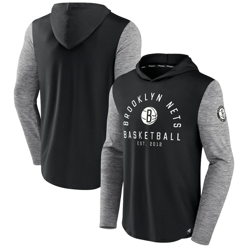 Brooklyn Nets Deep Rotation Performance Pullover Hoodie Black/Heathered Charcoal