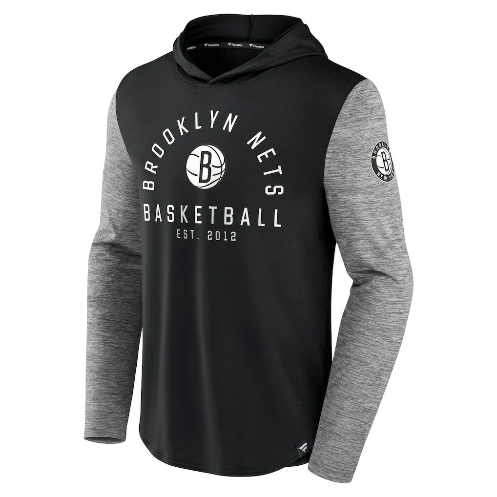 Brooklyn Nets Deep Rotation Performance Pullover Hoodie Black/Heathered Charcoal