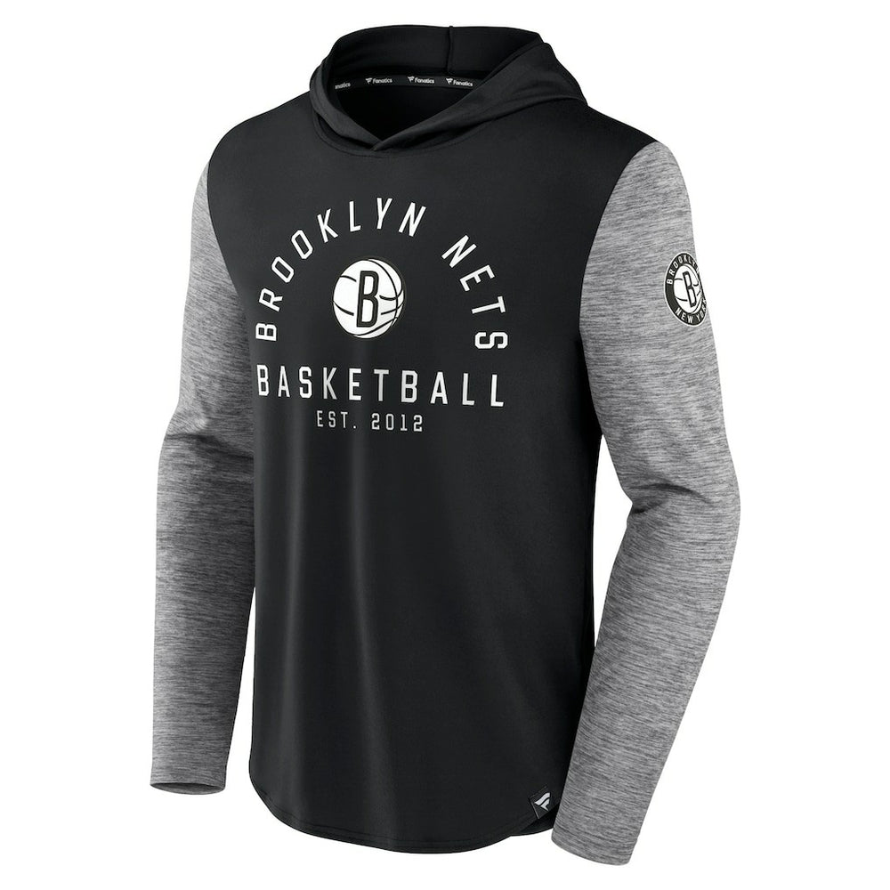 Brooklyn Nets Deep Rotation Performance Pullover Hoodie Black/Heathered Charcoal