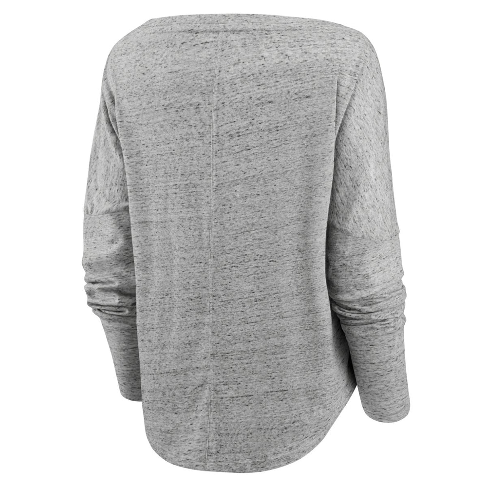 Los Angeles Lakers Women's Nostalgia Off-The-Shoulder Long Sleeve T-Shirt Heathered Gray