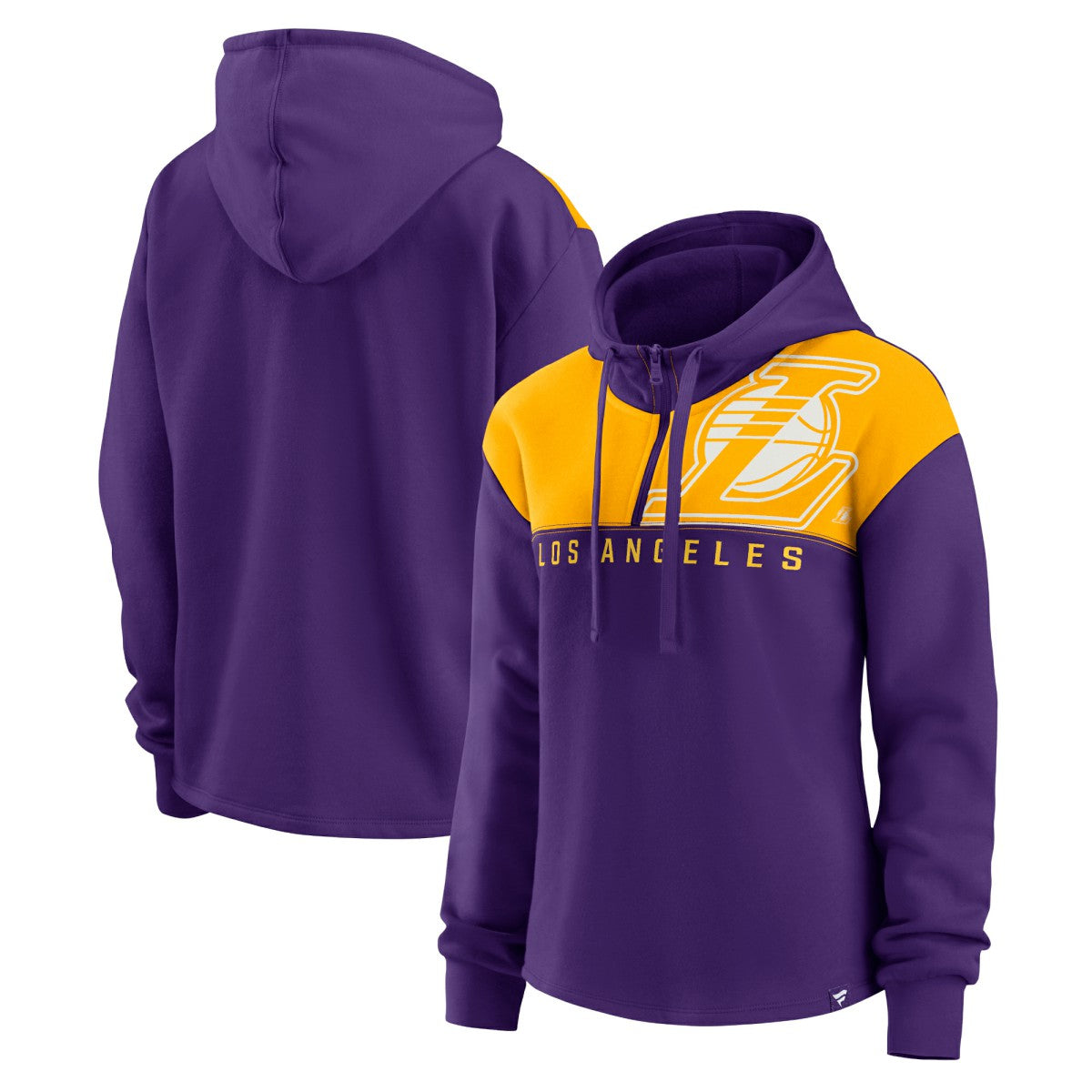 Los Angeles Lakers Women's Overslide Quarter-Zip Fleece Hoodie Purple