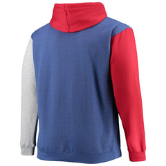 Philadelphia 76ers Big & Tall Double Contrast Pullover Hoodie Royal/Red