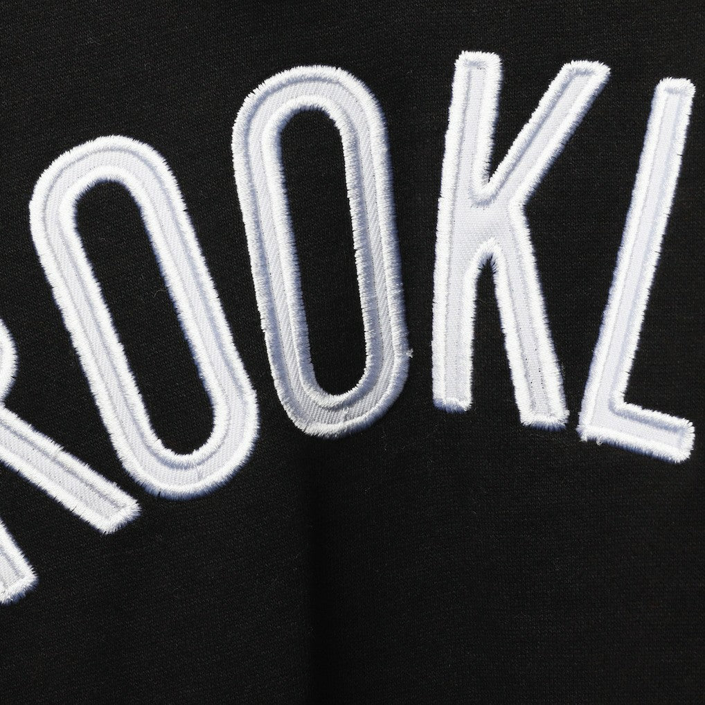 Brooklyn Nets Big & Tall Double Contrast Pullover Hoodie Black/White