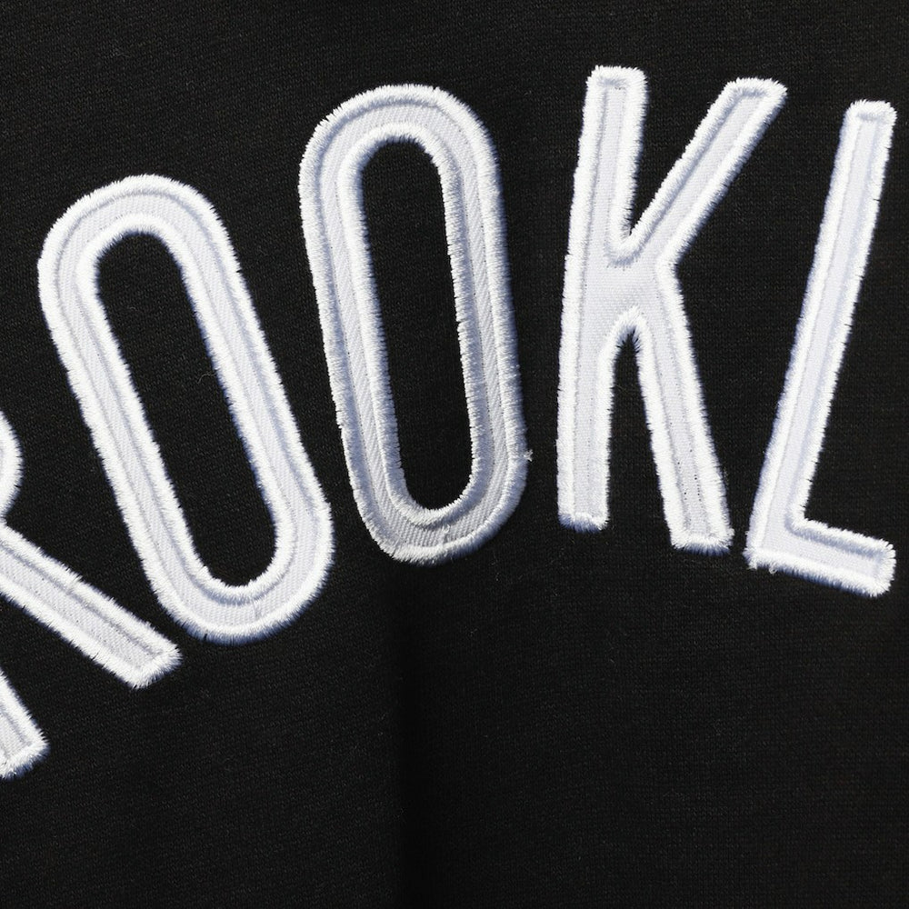 Brooklyn Nets Big & Tall Double Contrast Pullover Hoodie Black/White