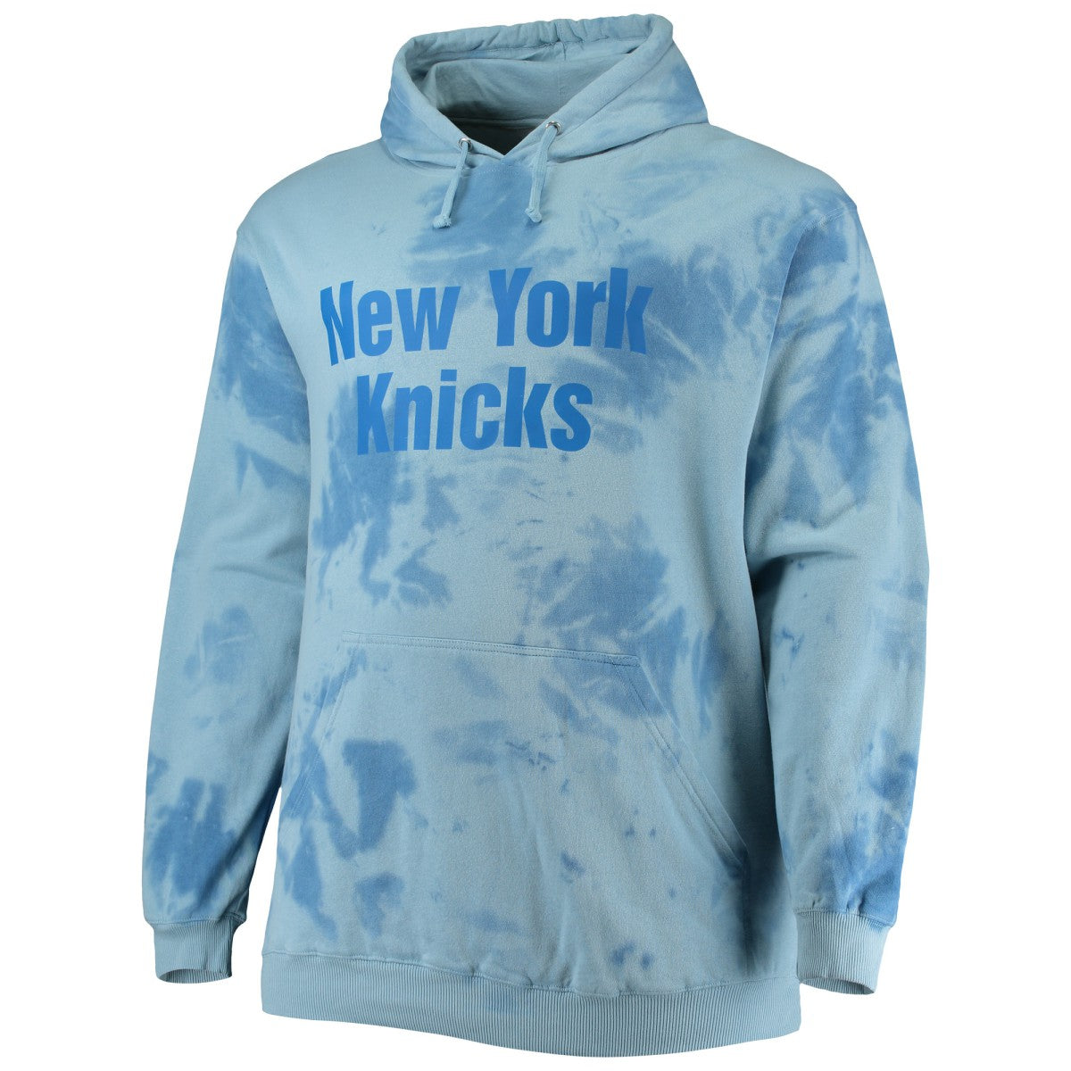 New York Knicks Big & Tall Wordmark Cloud Dye Pullover Hoodie Blue