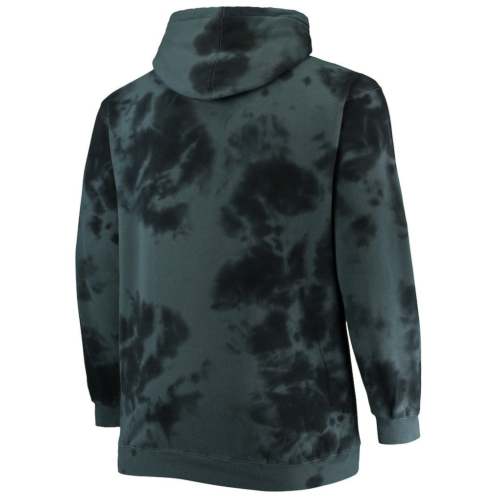 Brooklyn Nets Big & Tall Wordmark Cloud Dye Pullover Hoodie Black