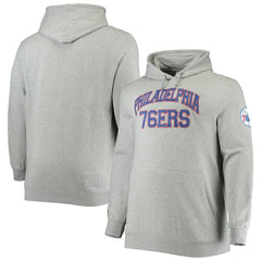 Philadelphia 76ers Hardwood Classics Big & Tall Throwback Pullover Hoodie Heathered Gray