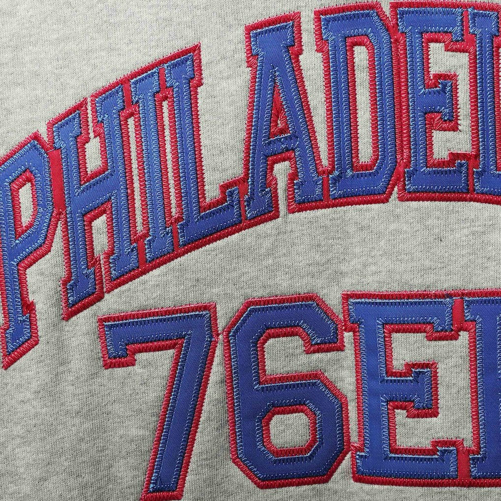 Philadelphia 76ers Hardwood Classics Big & Tall Throwback Pullover Hoodie Heathered Gray