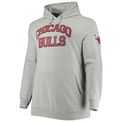 Chicago Bulls Hardwood Classics Big & Tall Throwback Pullover Hoodie Heathered Gray