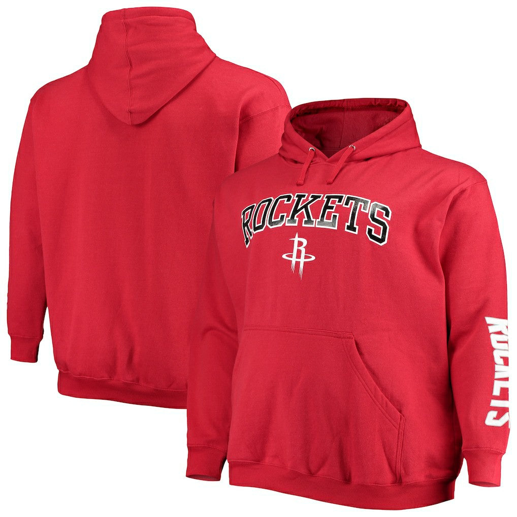 Houston Rockets Big & Tall Team Wordmark Pullover Hoodie Red