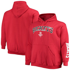Houston Rockets Big & Tall Team Wordmark Pullover Hoodie Red