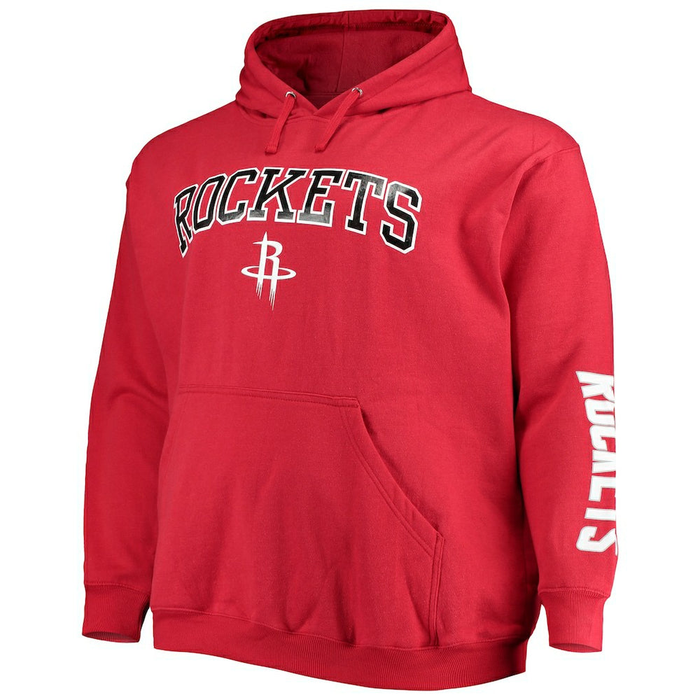 Houston Rockets Big & Tall Team Wordmark Pullover Hoodie Red