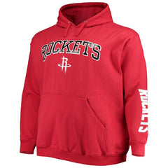 Houston Rockets Big & Tall Team Wordmark Pullover Hoodie Red