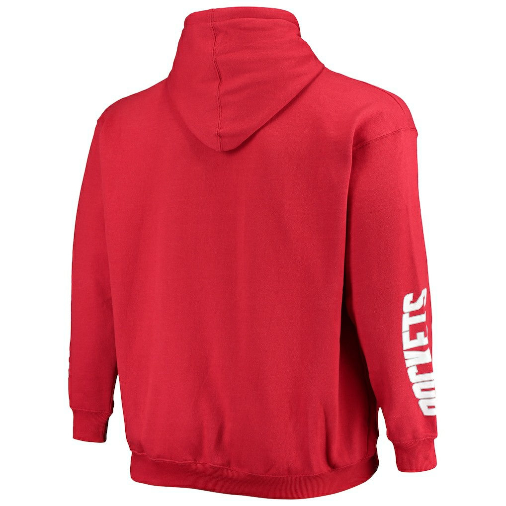 Houston Rockets Big & Tall Team Wordmark Pullover Hoodie Red