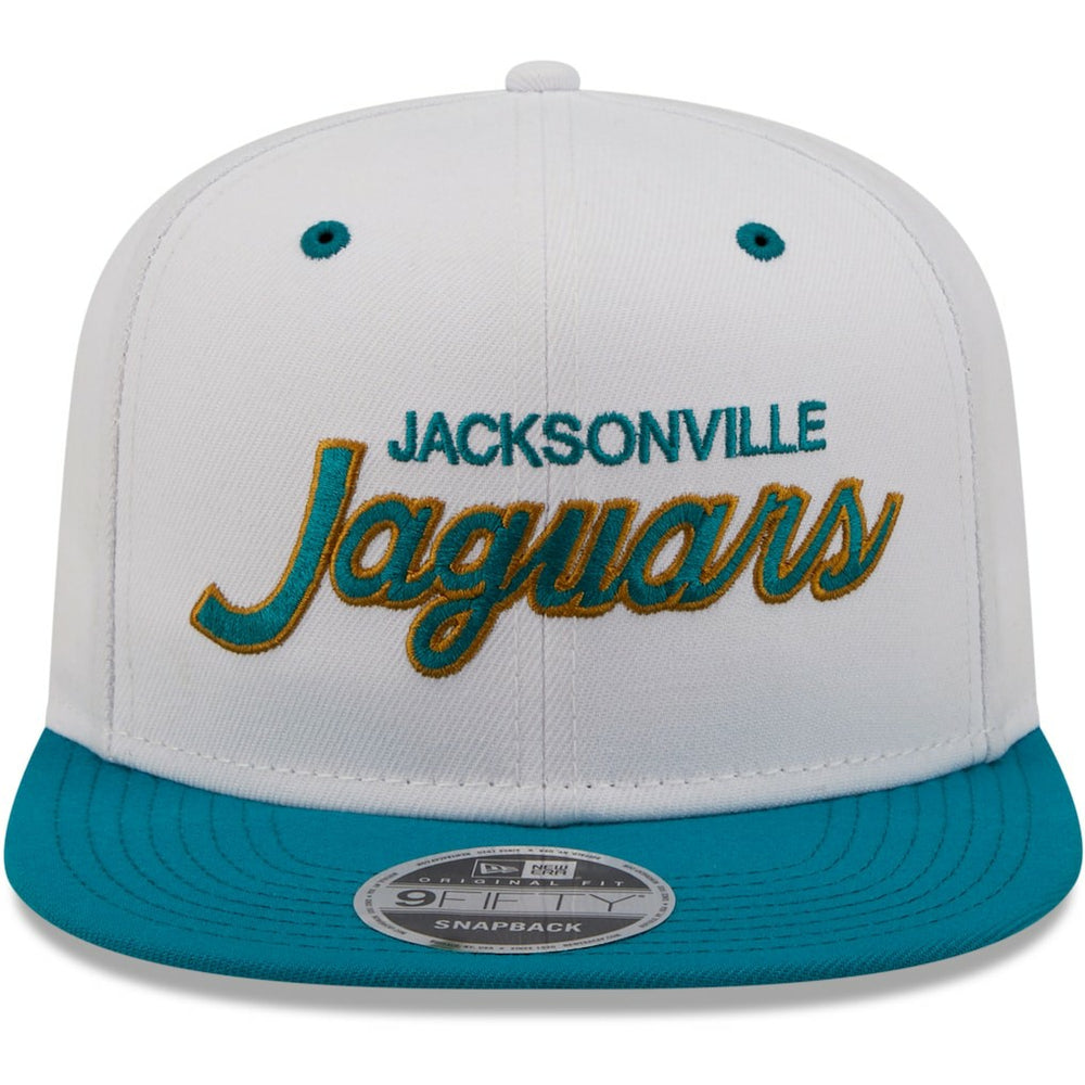 Jacksonville Jaguars New Era Sparky Original 9FIFTY Snapback Hat White/Teal