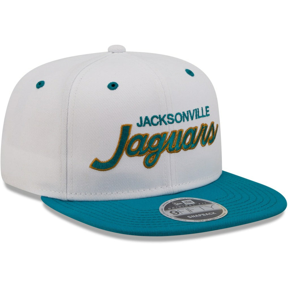 Jacksonville Jaguars New Era Sparky Original 9FIFTY Snapback Hat White/Teal