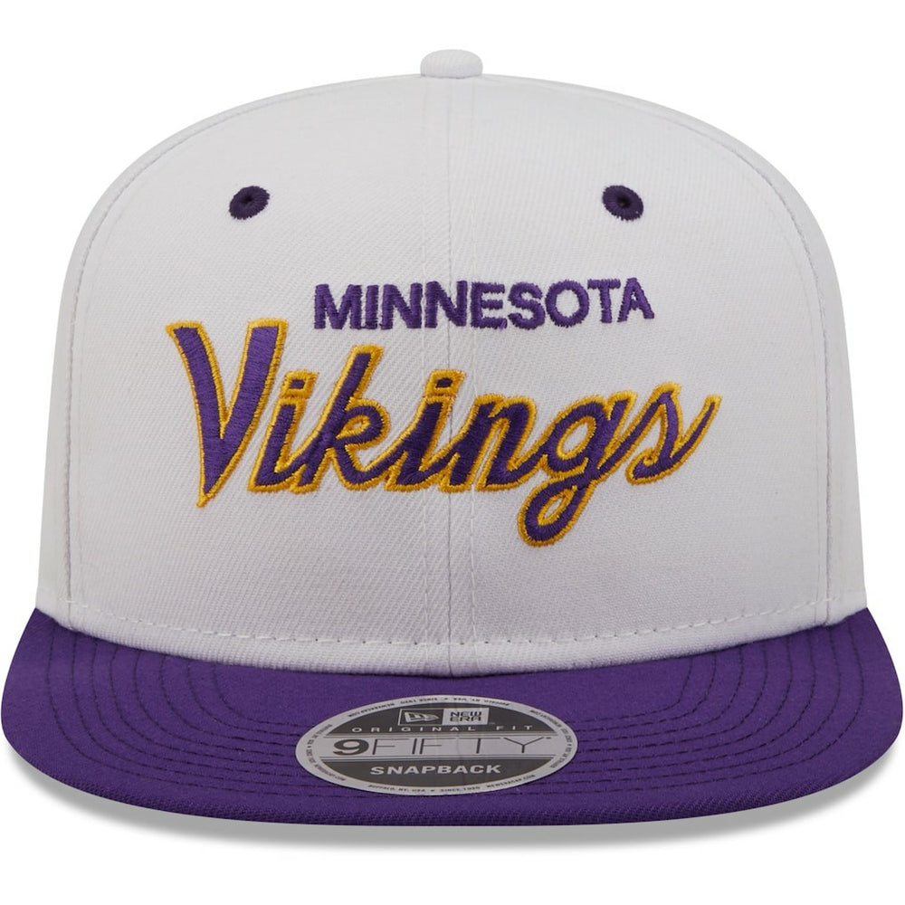 Minnesota Vikings New Era Sparky Original 9FIFTY Snapback Hat White/Purple